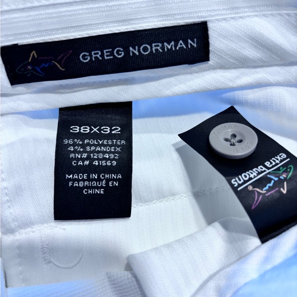 Greg Norman Men's Moisture Wicking Professional Golf Pants White 38X32 - Picture 7 of 9